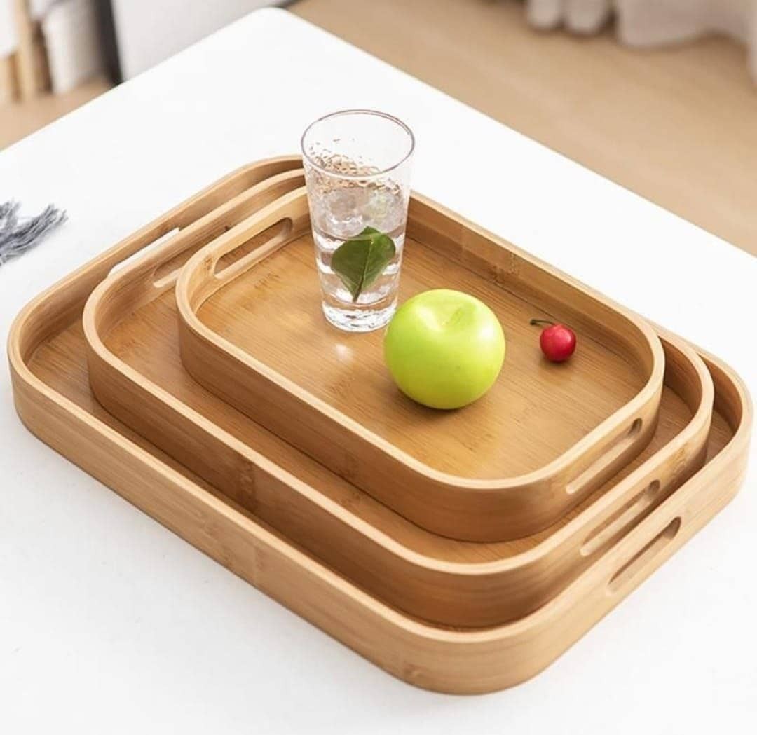 set of wooden plate